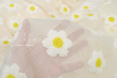 Japanese Fabric Punch Needling Style Flower Embroidery - cream - 50cm